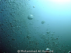 Bubbles, I took this pic underwater with Olympus C8080 WZ... by Mohammed Al Hamood 